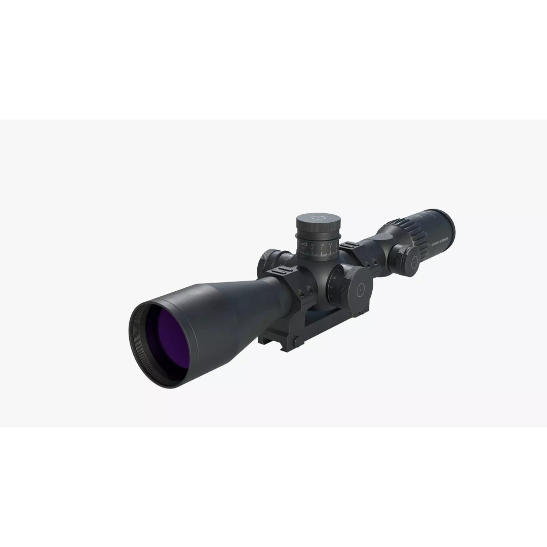 Schmidt & Bender 5-27x56 Sniper Scope 3D Model – Low Poly Game Asset, FBX - View 7
