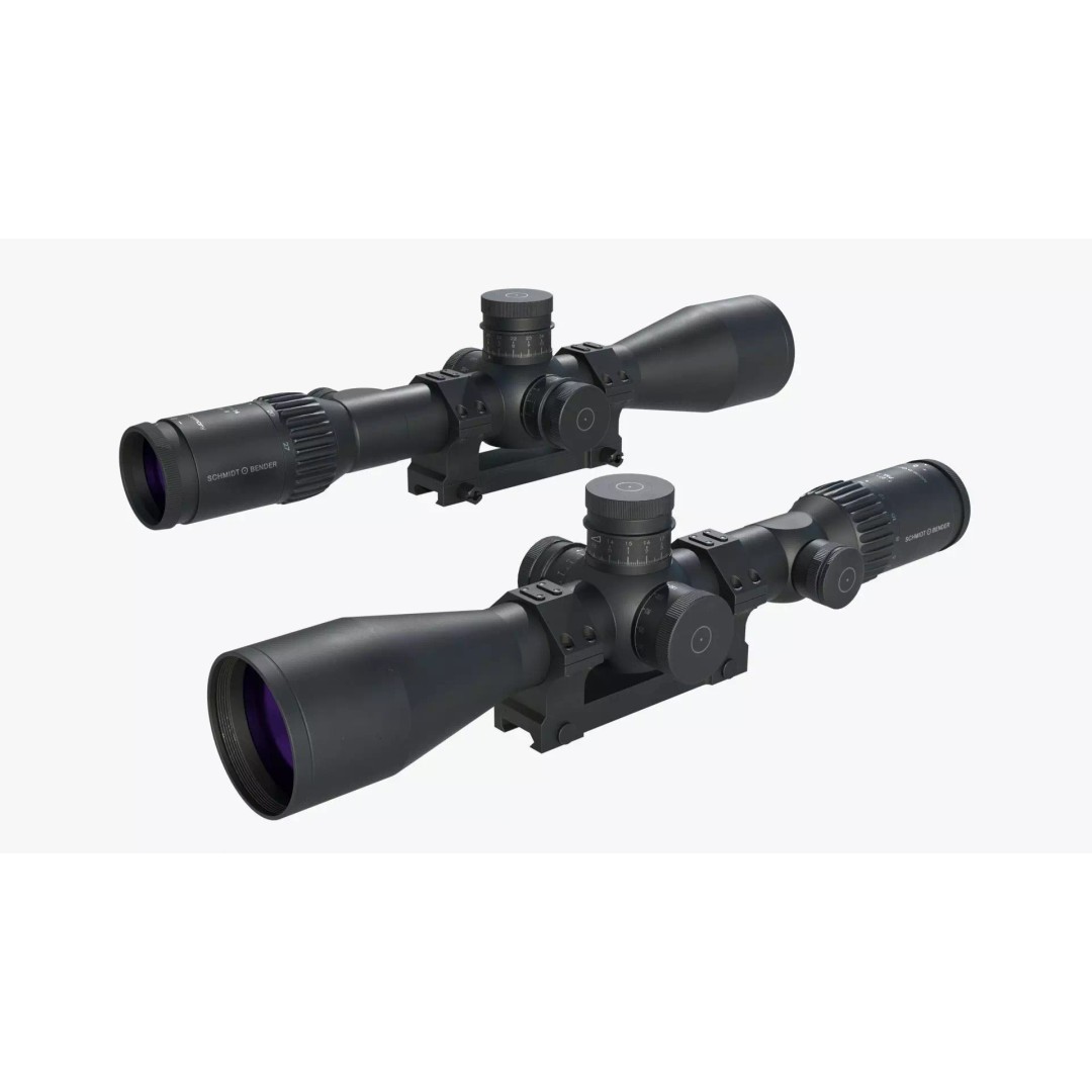 Schmidt & Bender 5-27x56 Sniper Scope 3D Model – Low Poly Game Asset, FBX - View 8