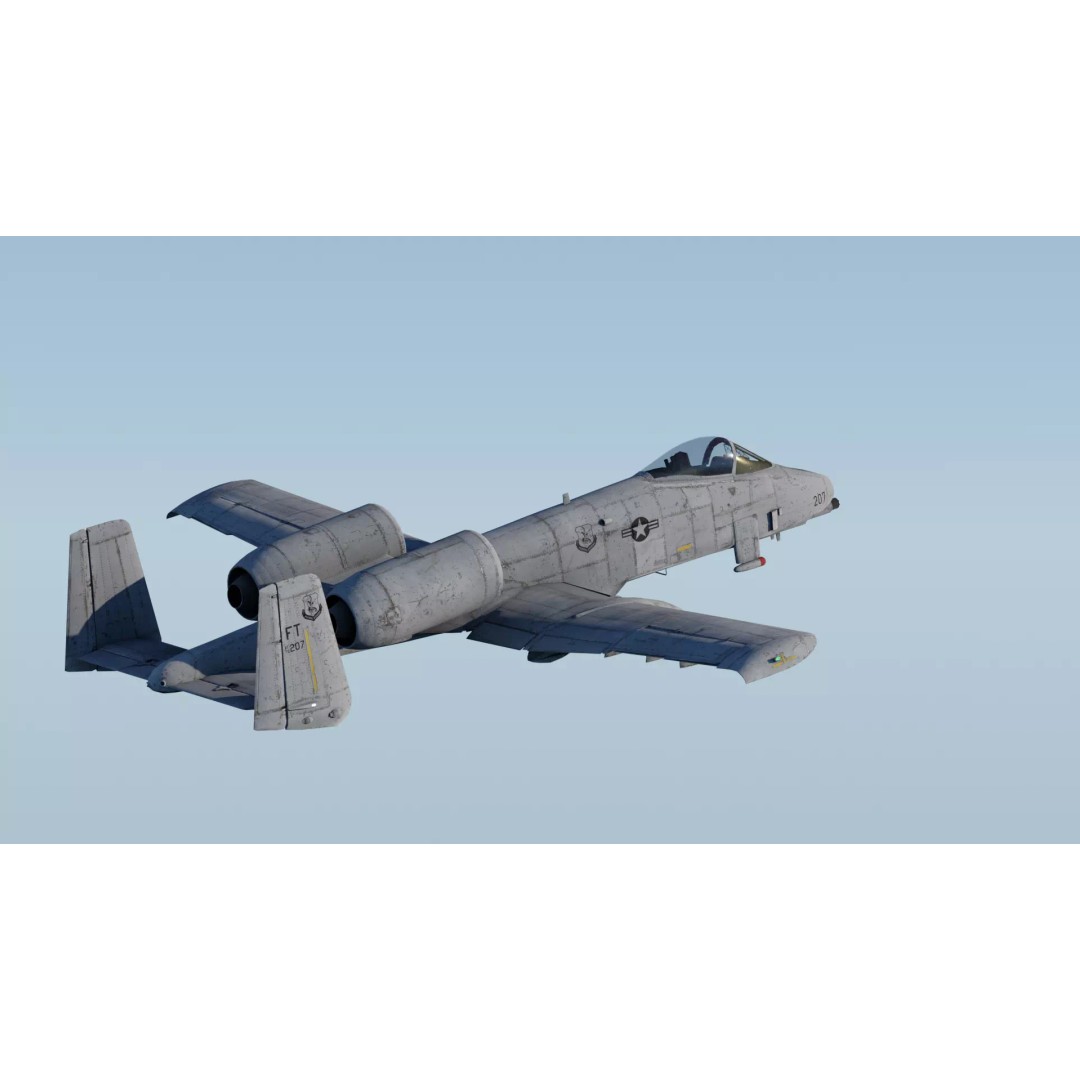 A-10 Thunderbolt 3D Model – Fully Rigged Low-Poly Game Asset, FBX - View 12