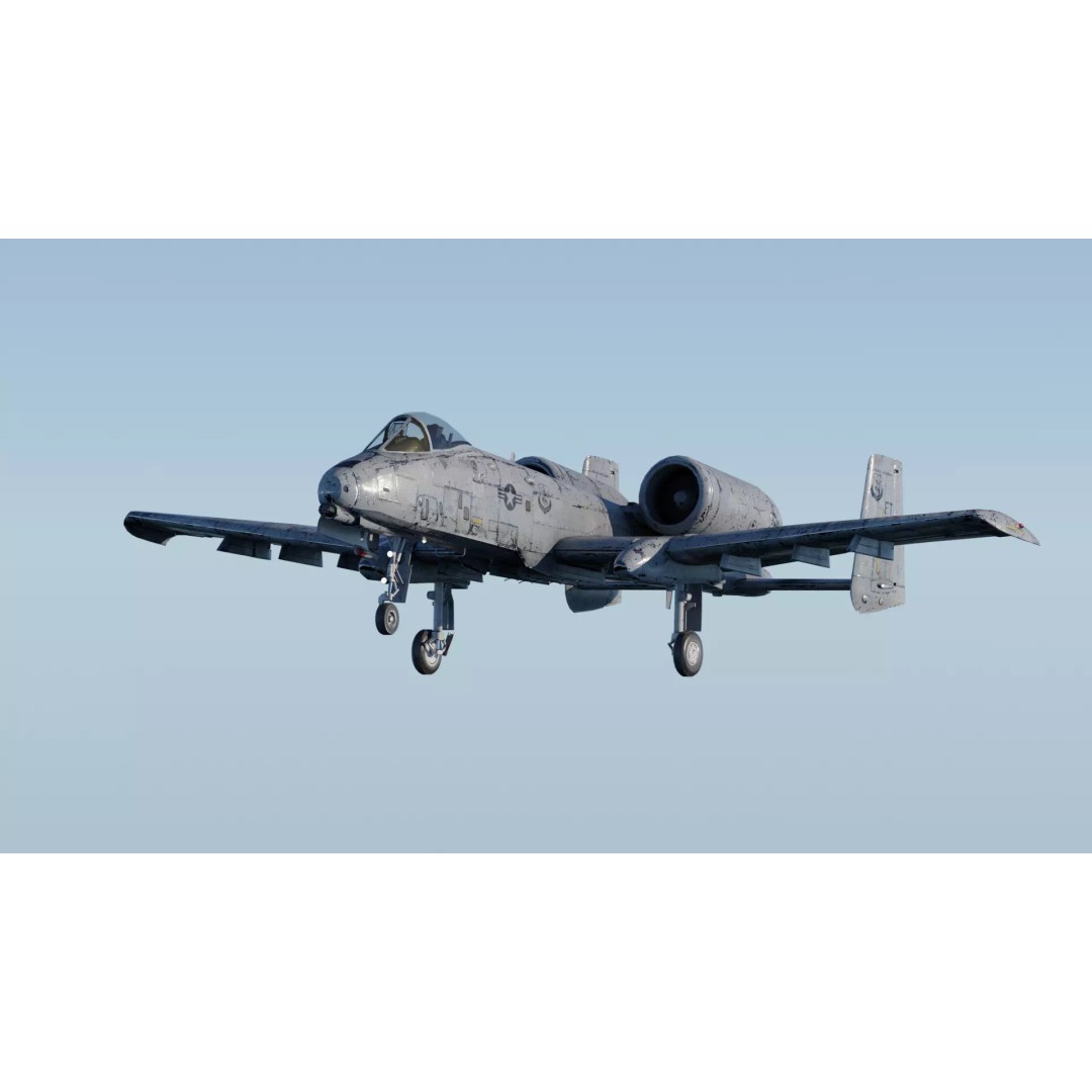 A-10 Thunderbolt 3D Model – Fully Rigged Low-Poly Game Asset, FBX - View 3