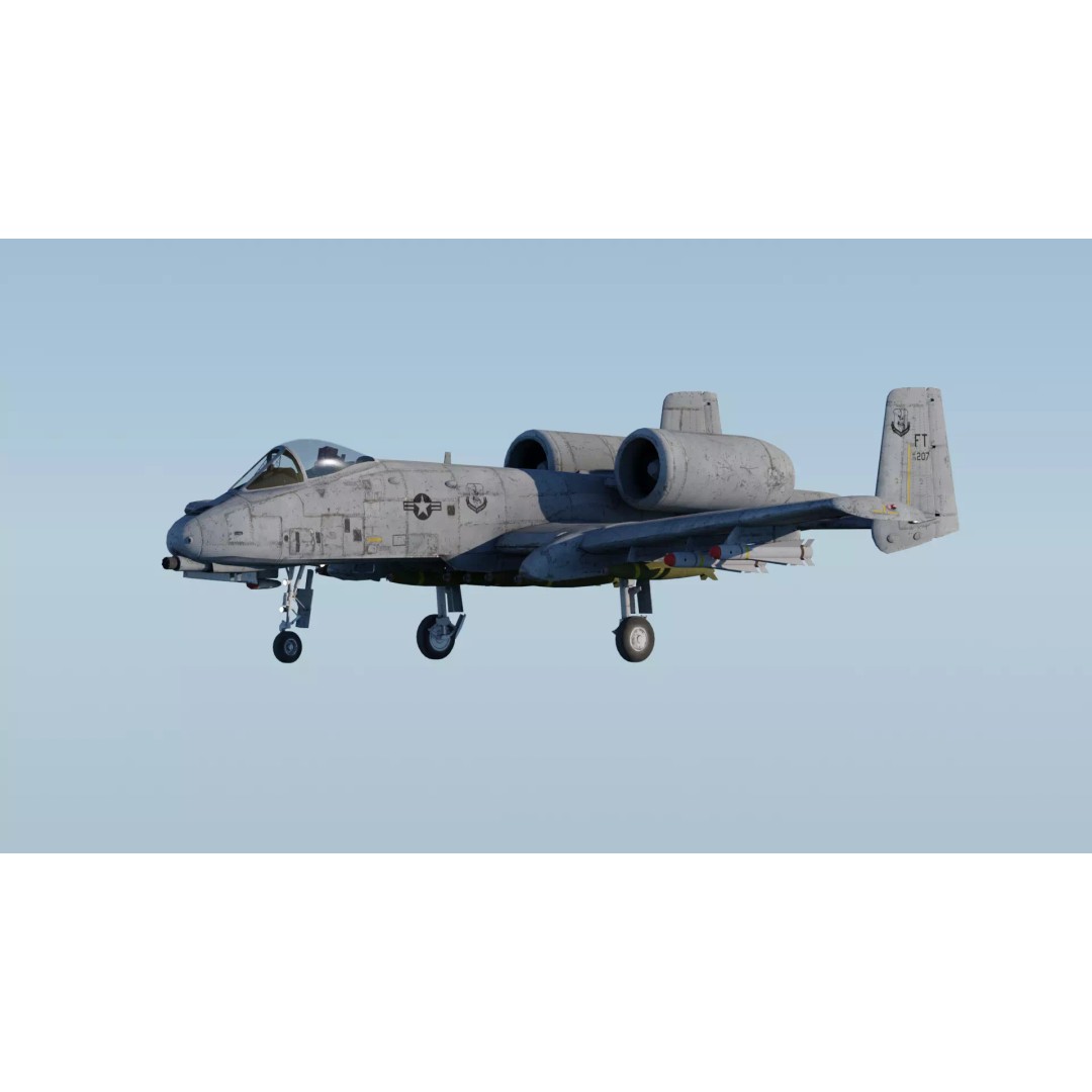 A-10 Thunderbolt 3D Model – Fully Rigged Low-Poly Game Asset, FBX - View 9