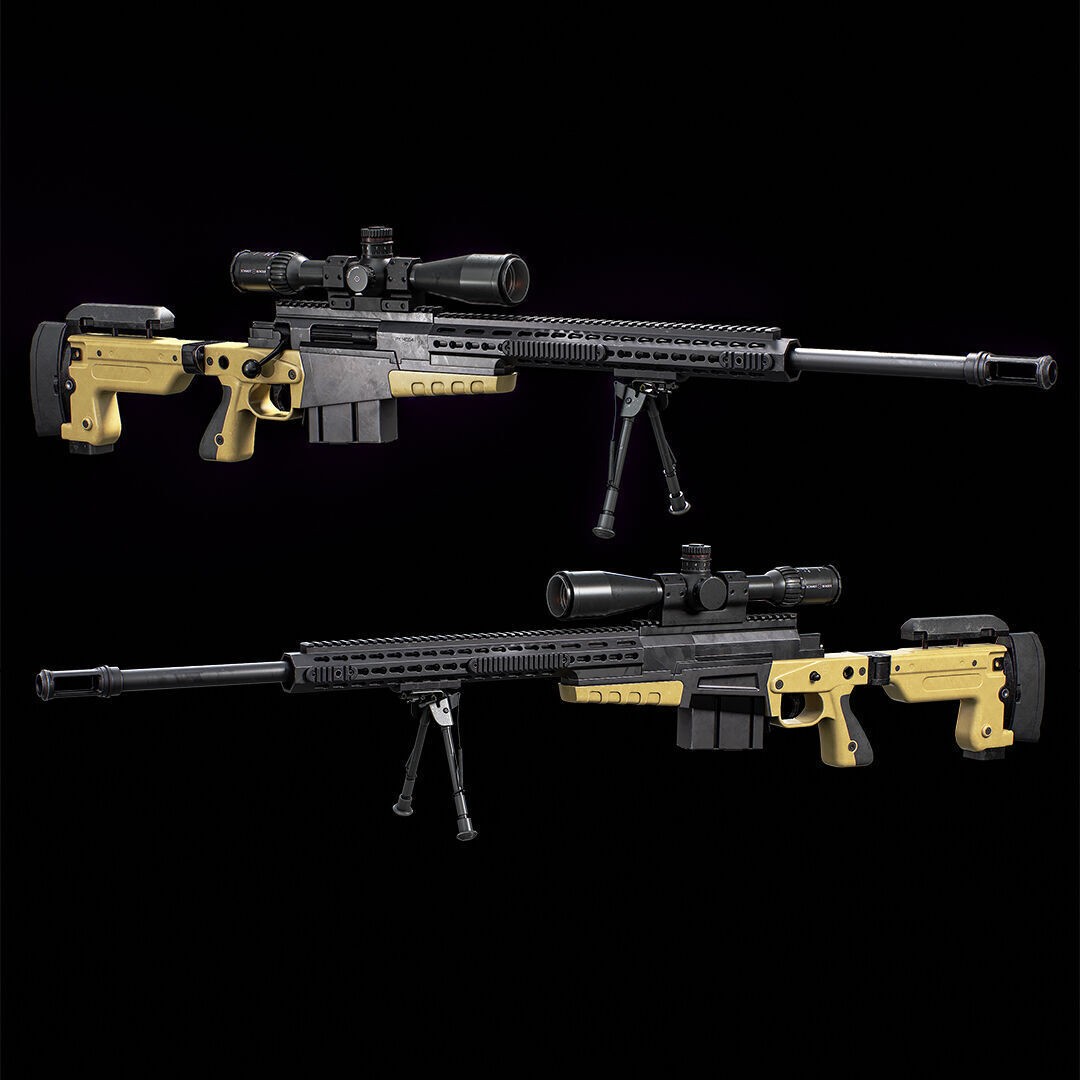 Ax 388 Sniper Rifle 3D Model – Low Poly Game-Ready Asset, FBX, OBJ, Blender - View 10