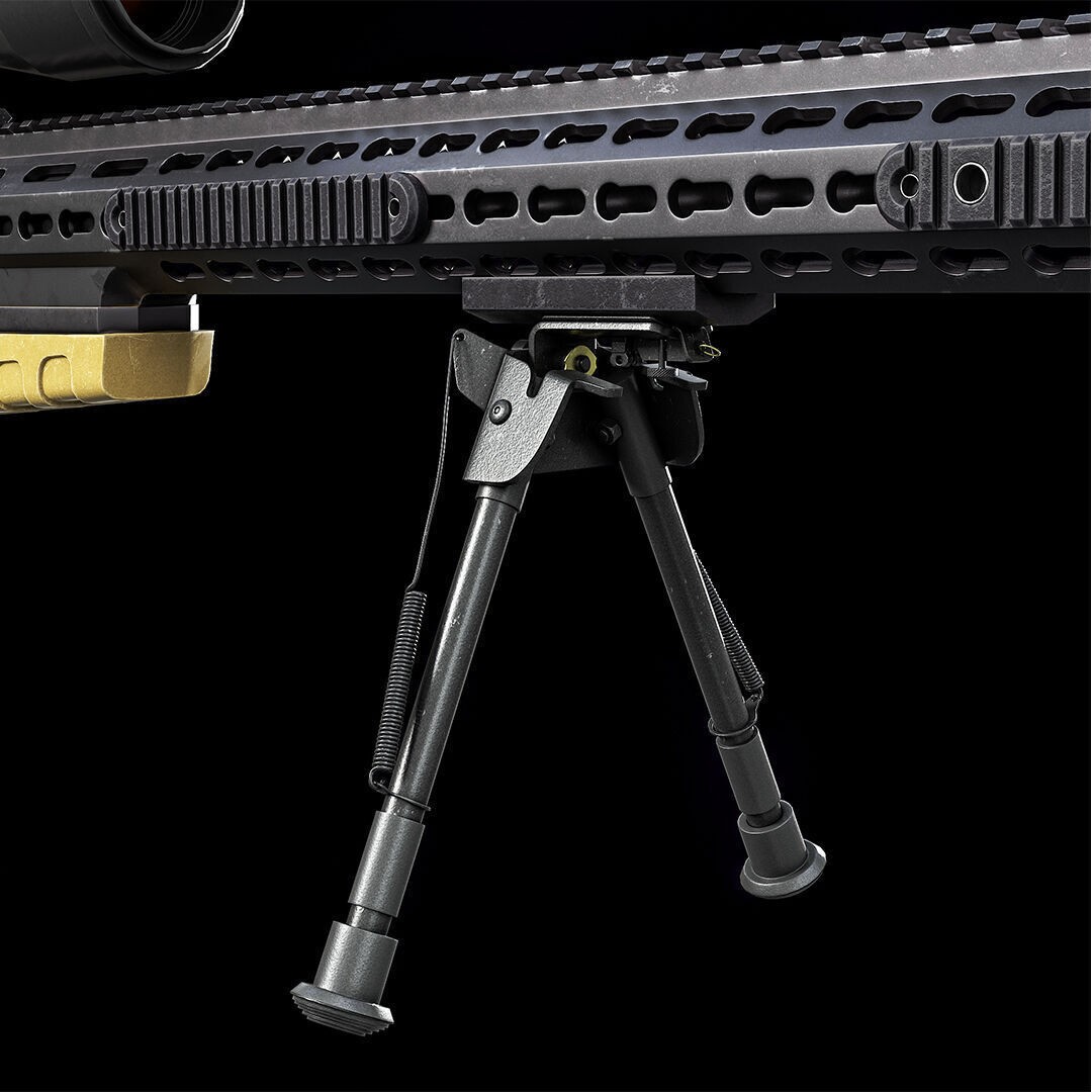 Ax 388 Sniper Rifle 3D Model – Low Poly Game-Ready Asset, FBX, OBJ, Blender - View 14
