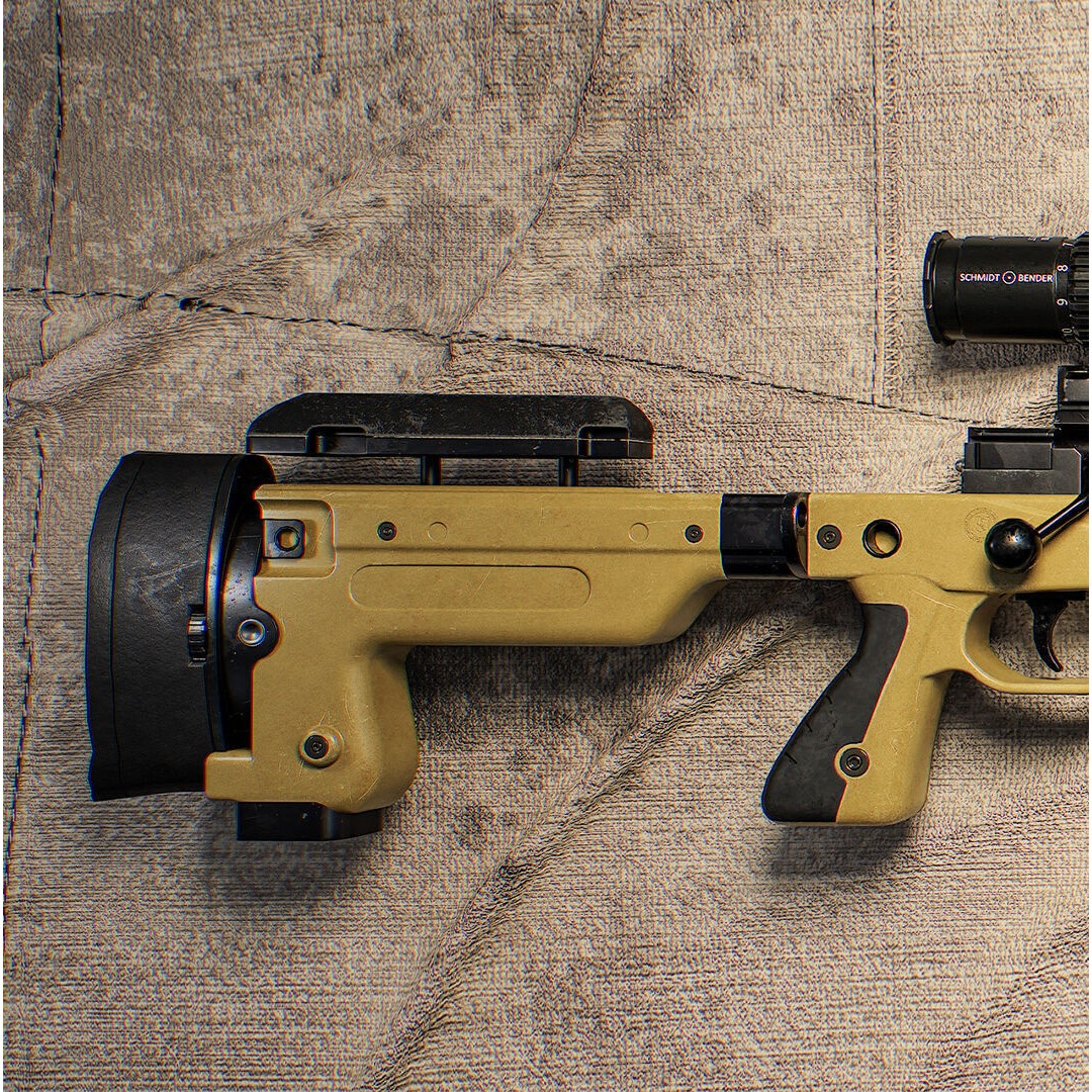 Ax 388 Sniper Rifle 3D Model – Low Poly Game-Ready Asset, FBX, OBJ, Blender - View 3