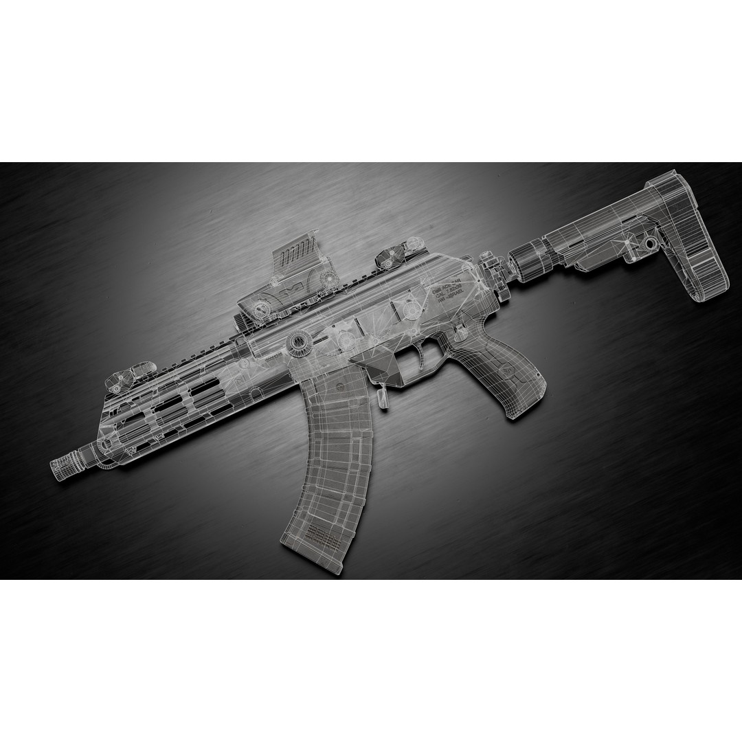 IWI Galil Ace Gen2 3D Model – Low Poly Rigged Game Asset, FBX - View 14