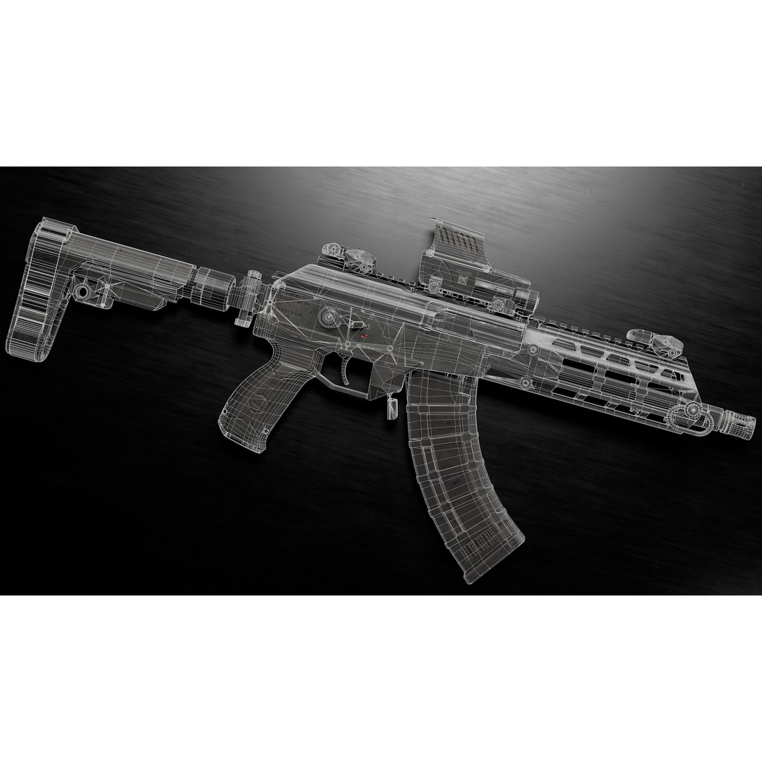 IWI Galil Ace Gen2 3D Model – Low Poly Rigged Game Asset, FBX - View 15