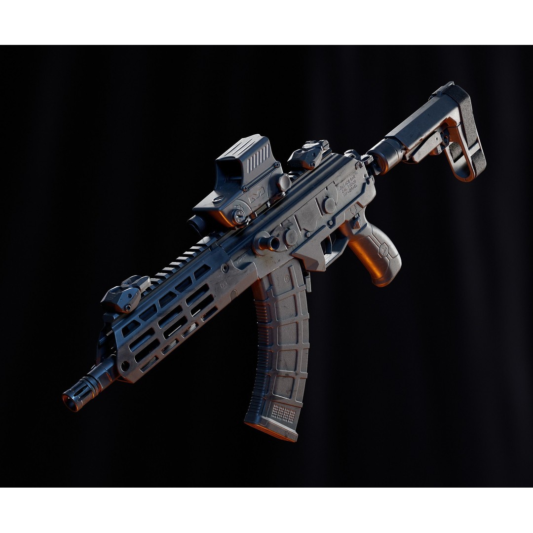 IWI Galil Ace Gen2 3D Model – Low Poly Rigged Game Asset, FBX - View 3