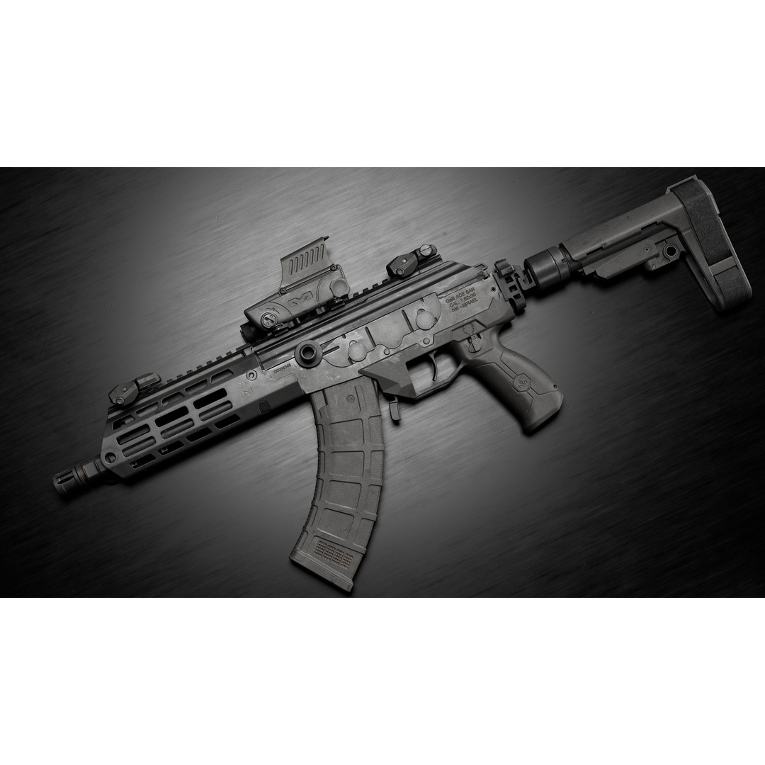 IWI Galil Ace Gen2 3D Model – Low Poly Rigged Game Asset, FBX - View 4