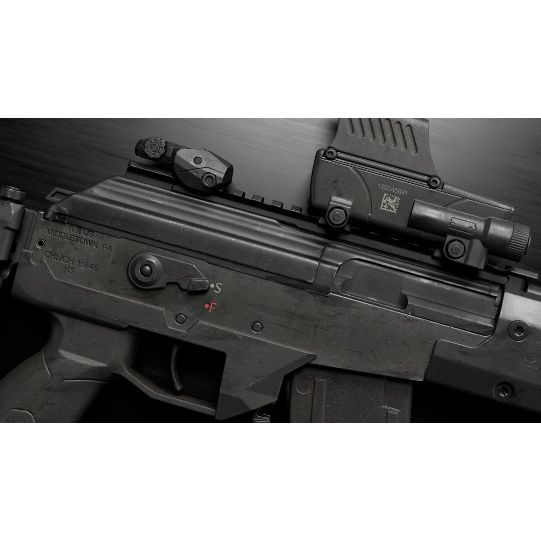 IWI Galil Ace Gen2 3D Model – Low Poly Rigged Game Asset, FBX - View 8