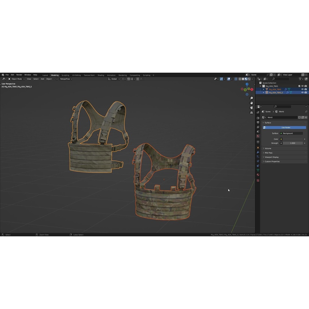 ADA TBAS Chest Rig 3D Model – Low Poly Game Asset for Unity, FBX
