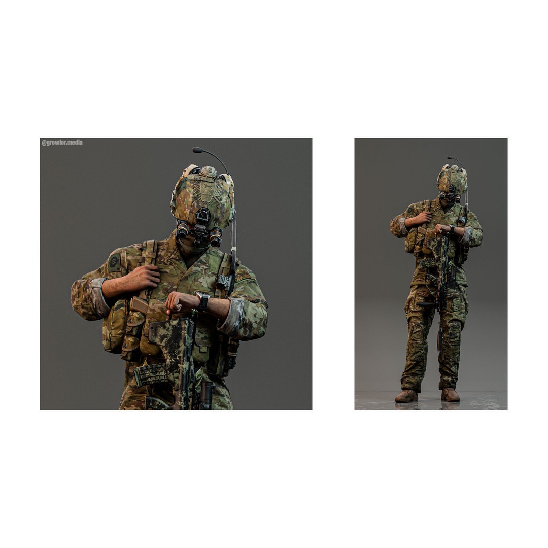 ADA TBAS Chest Rig 3D Model – Low Poly Game Asset for Unity, FBX - View 5