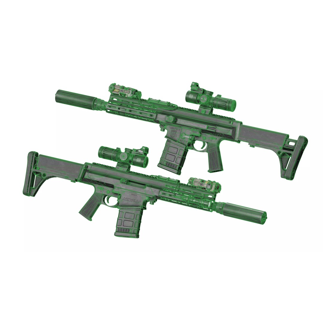 Robinson Armament XCR-M Rifle 3D Model – Low Poly Game Asset, FBX, OBJ - View 13