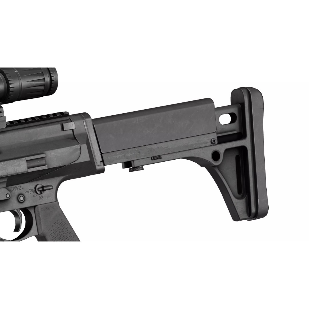Robinson Armament XCR-M Rifle 3D Model – Low Poly Game Asset, FBX, OBJ - View 7
