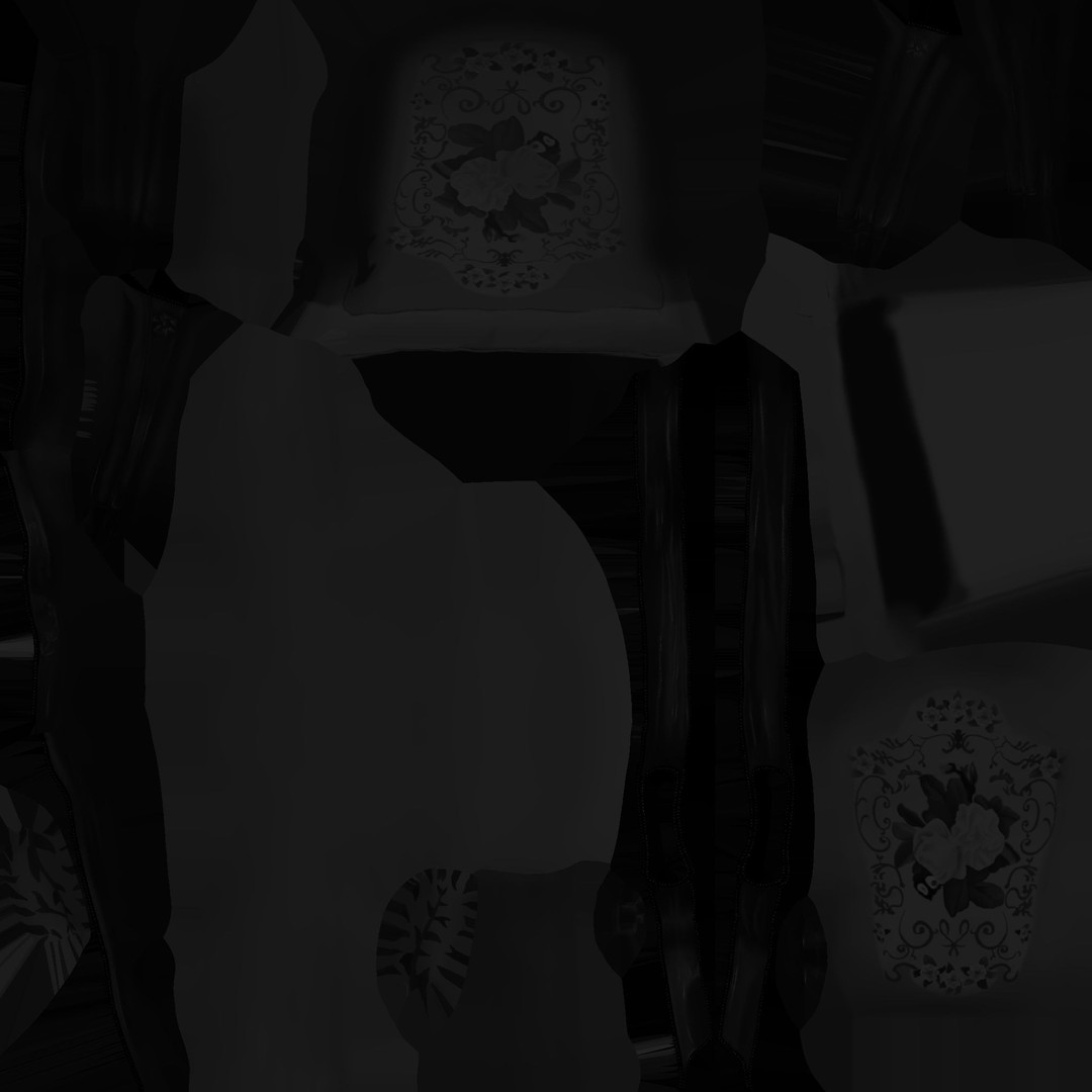 Bergere Antique Chair 3D Model – Low Poly Game Asset, FBX - View 13