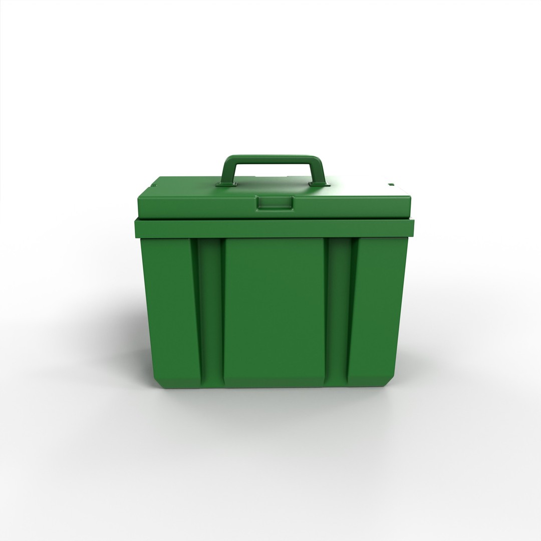 Garden Storage Box 3D Model – Low Poly PBR Asset, FBX - View 3
