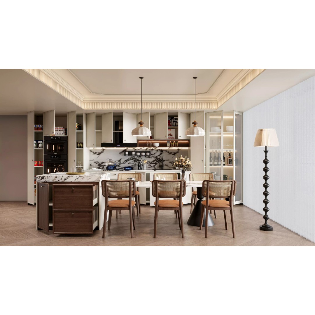 Luxury Modern Kitchen 3D Model – Modular Design, Game-Ready Formats - View 2