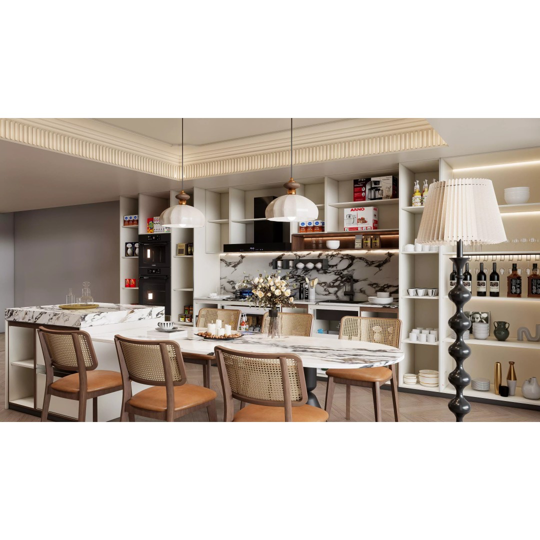 Luxury Modern Kitchen 3D Model – Modular Design, Game-Ready Formats - View 33