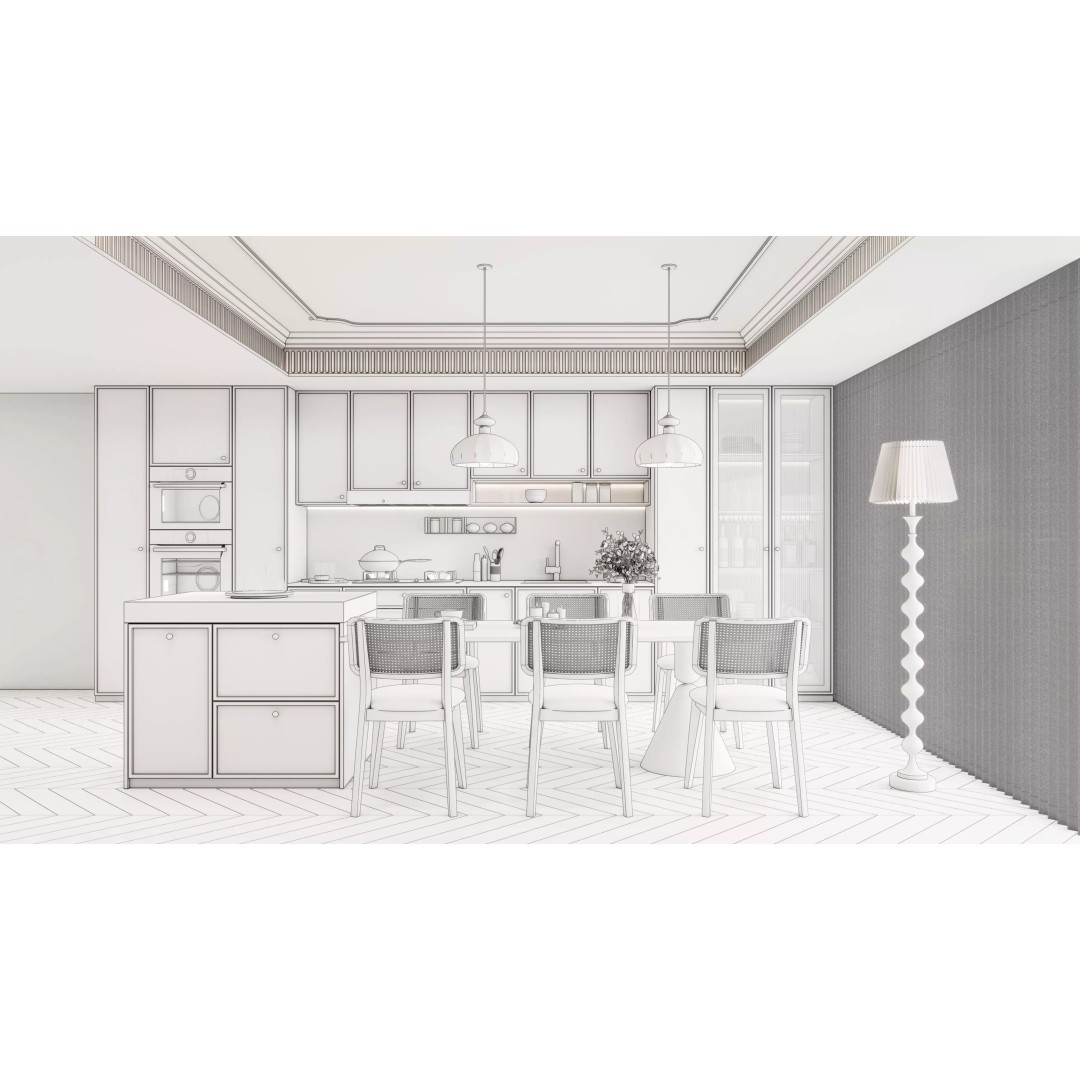 Luxury Modern Kitchen 3D Model – Modular Design, Game-Ready Formats - View 39