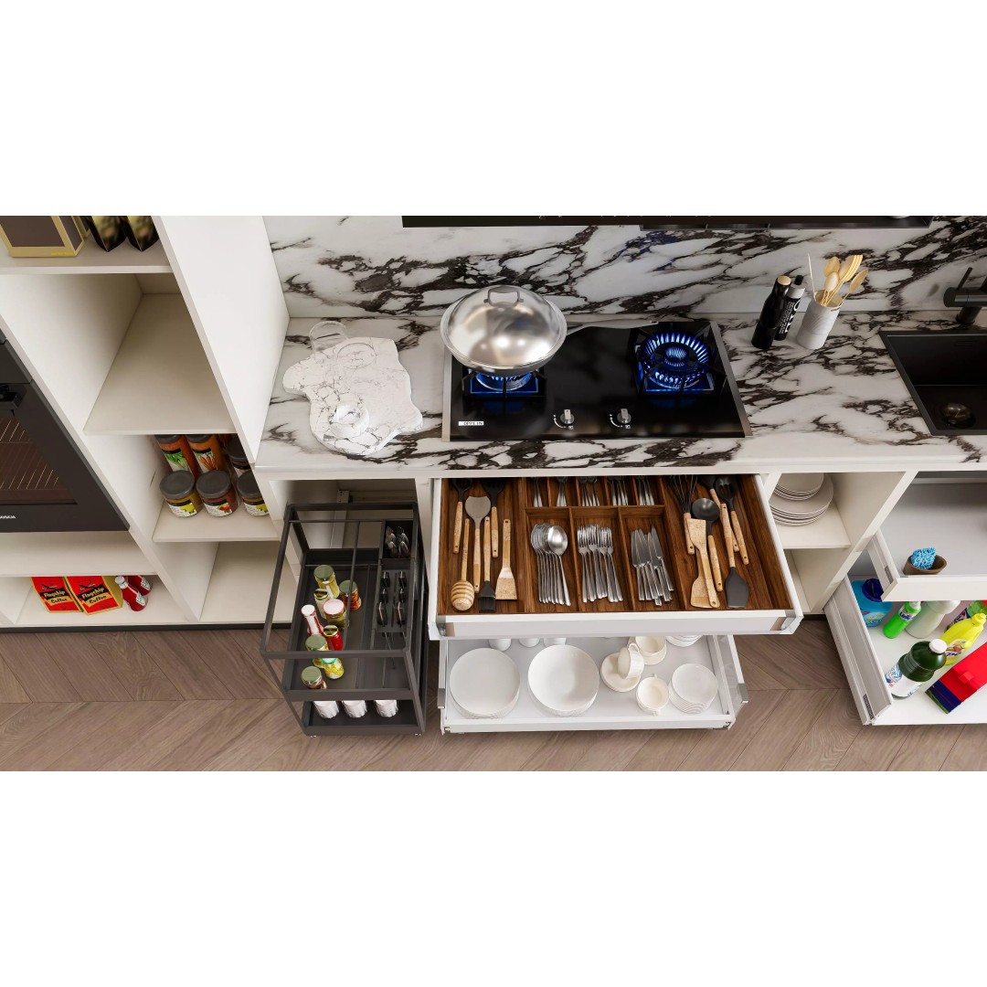 Luxury Modern Kitchen 3D Model – Modular Design, Game-Ready Formats - View 4