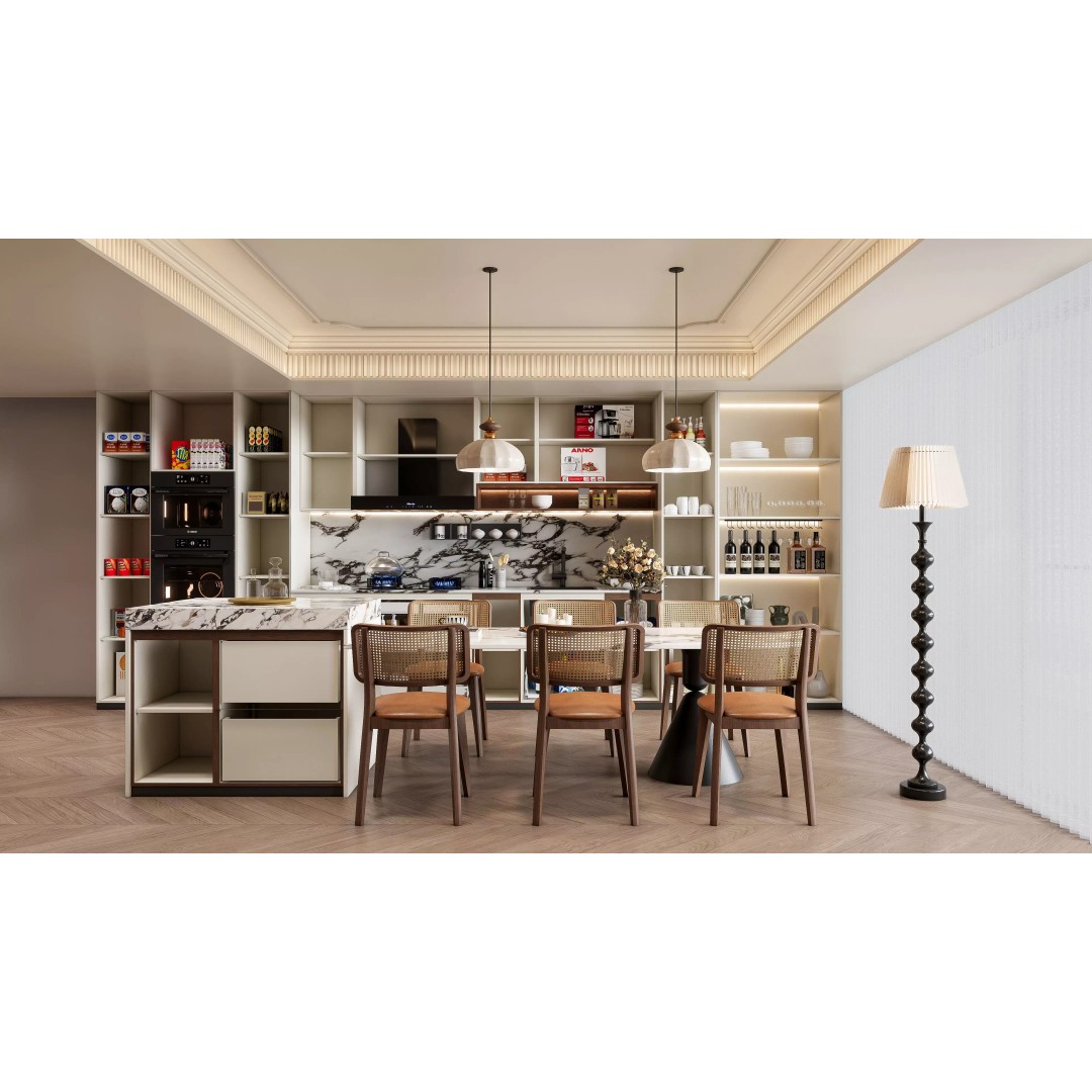 Luxury Modern Kitchen 3D Model – Modular Design, Game-Ready Formats - View 9