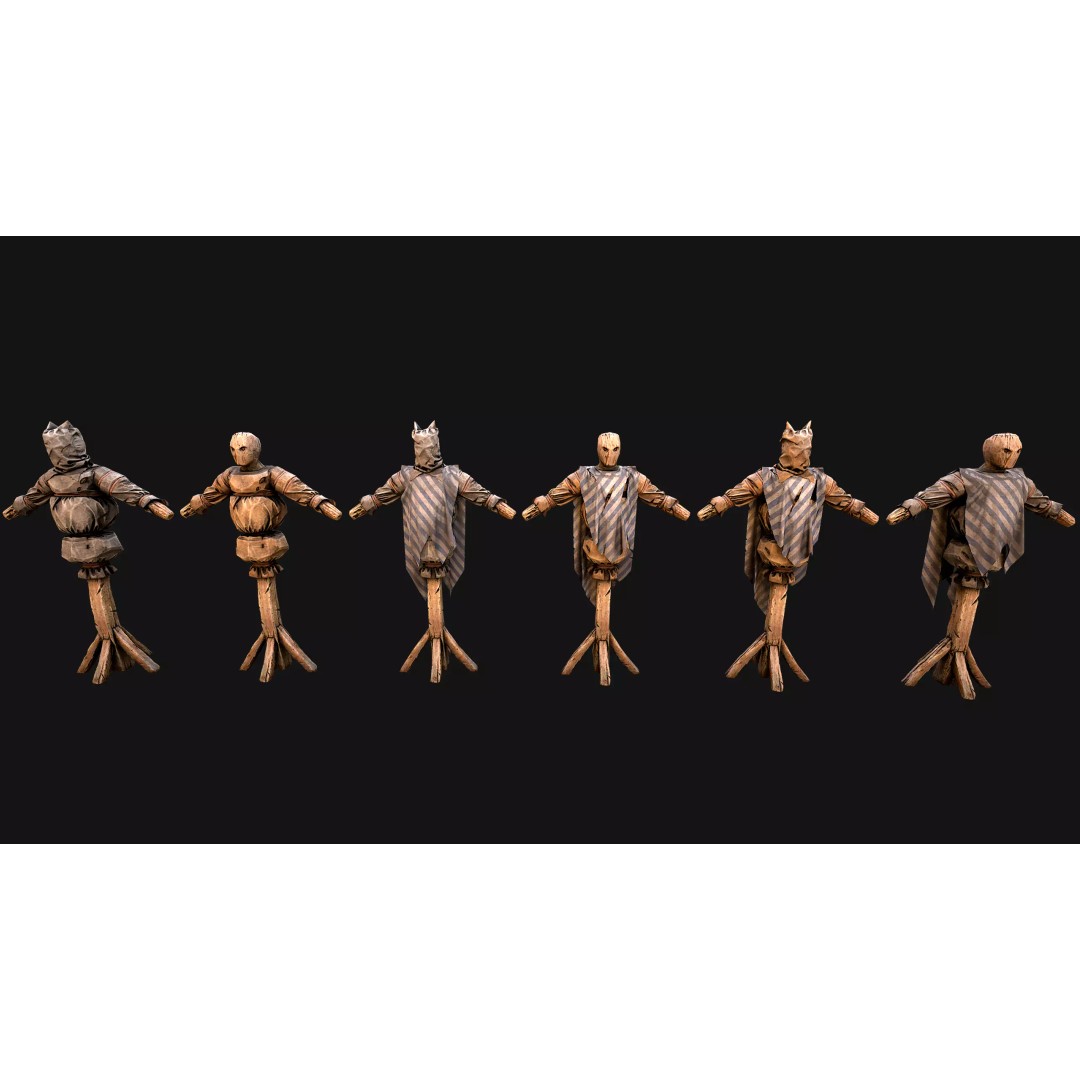 Medieval Military Prison Dummy Training Camp 3D Model – Low Poly Game Asset, PBR - View 3