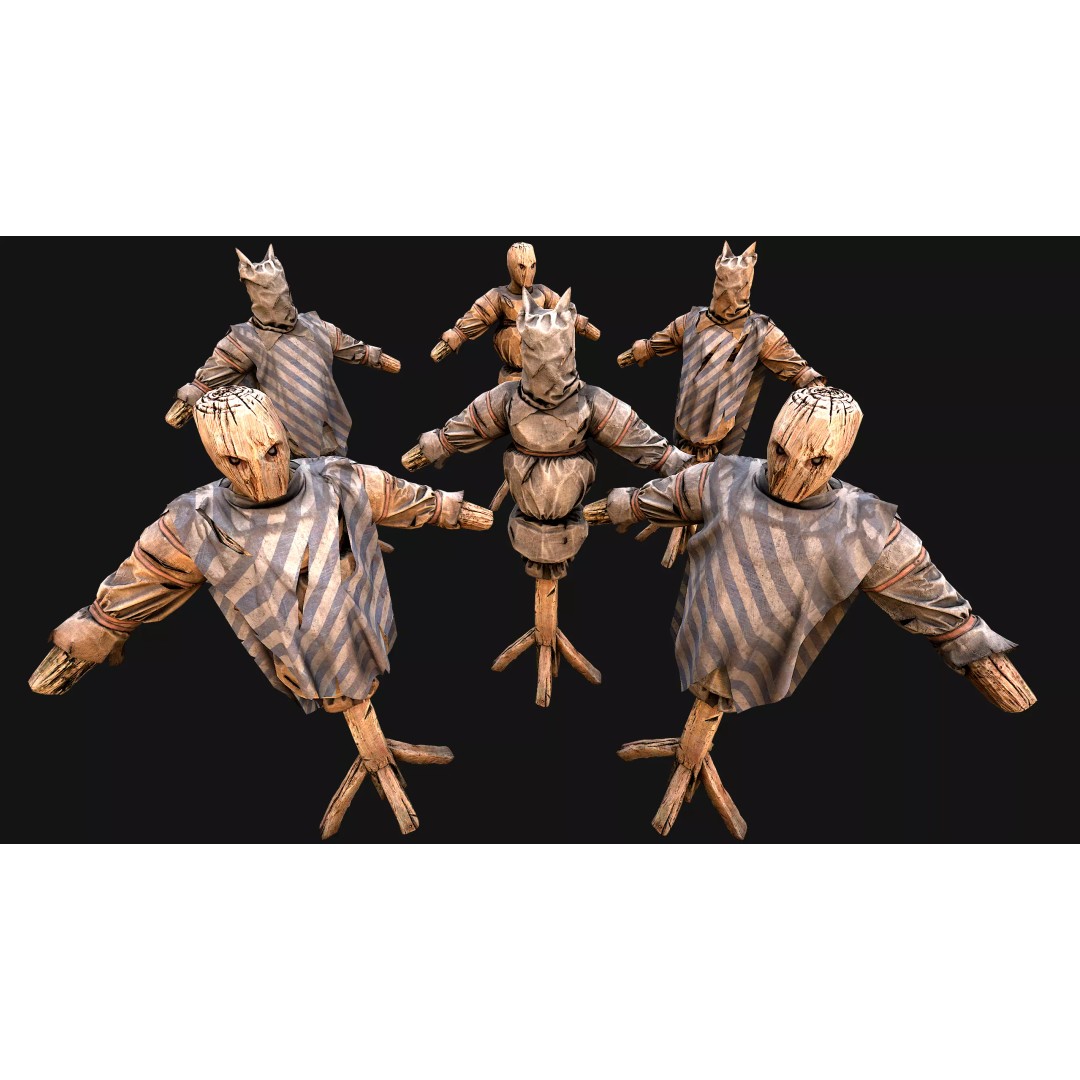 Medieval Military Prison Dummy Training Camp 3D Model – Low Poly Game Asset, PBR - View 4