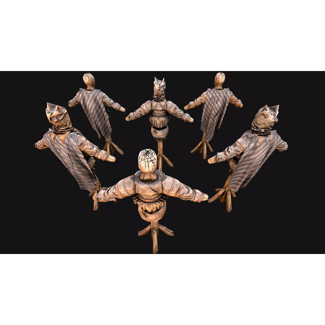 Medieval Military Prison Dummy Training Camp 3D Model – Low Poly Game Asset, PBR - View 5