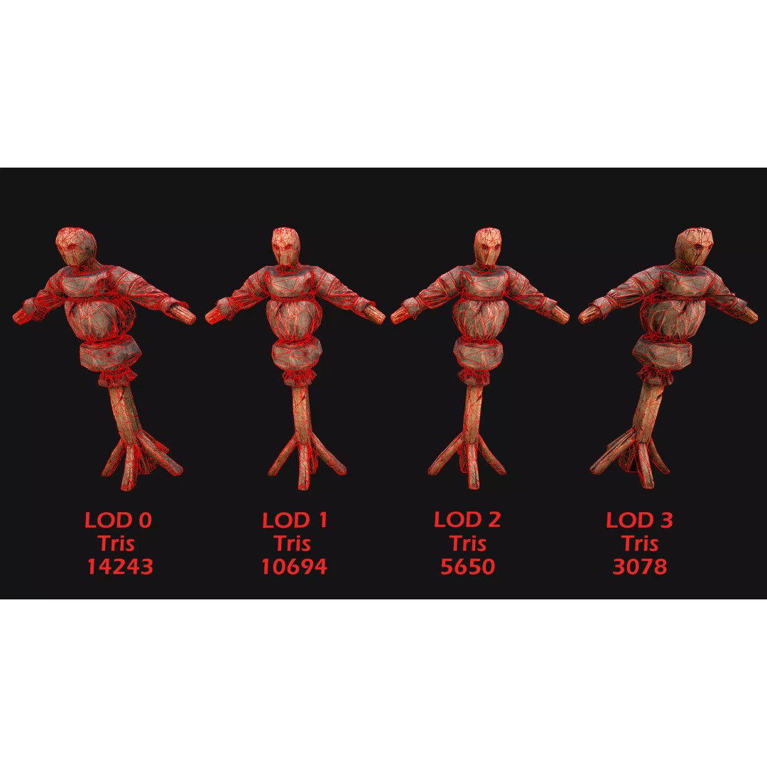 Medieval Military Prison Dummy Training Camp 3D Model – Low Poly Game Asset, PBR - View 9