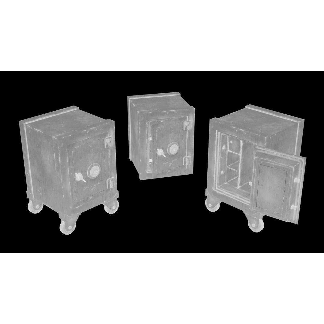 Used Vintage Safe 3D Model – Low Poly Game Asset, FBX, PBR Textures