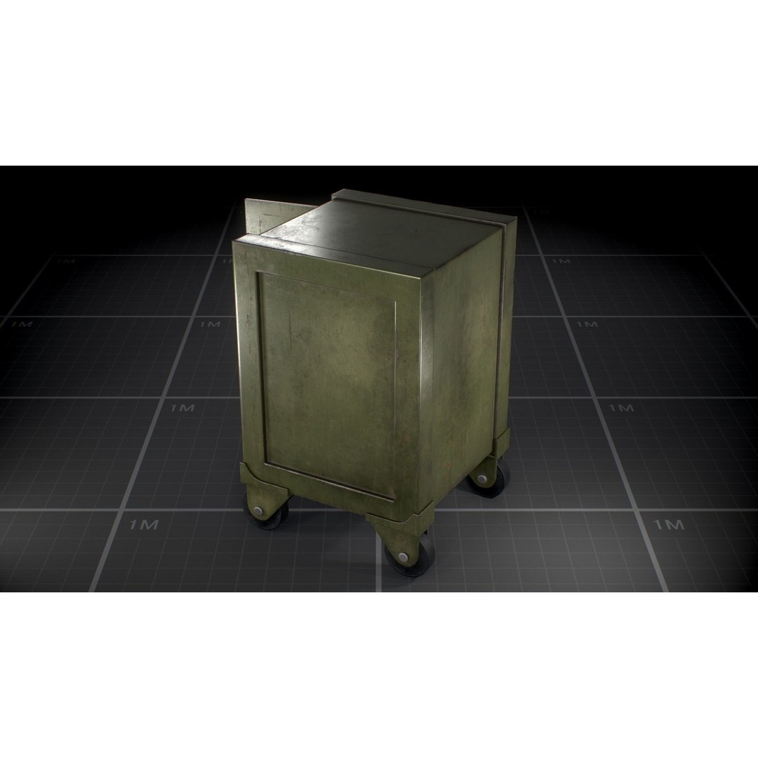 Used Vintage Safe 3D Model – Low Poly Game Asset, FBX, PBR Textures - View 7