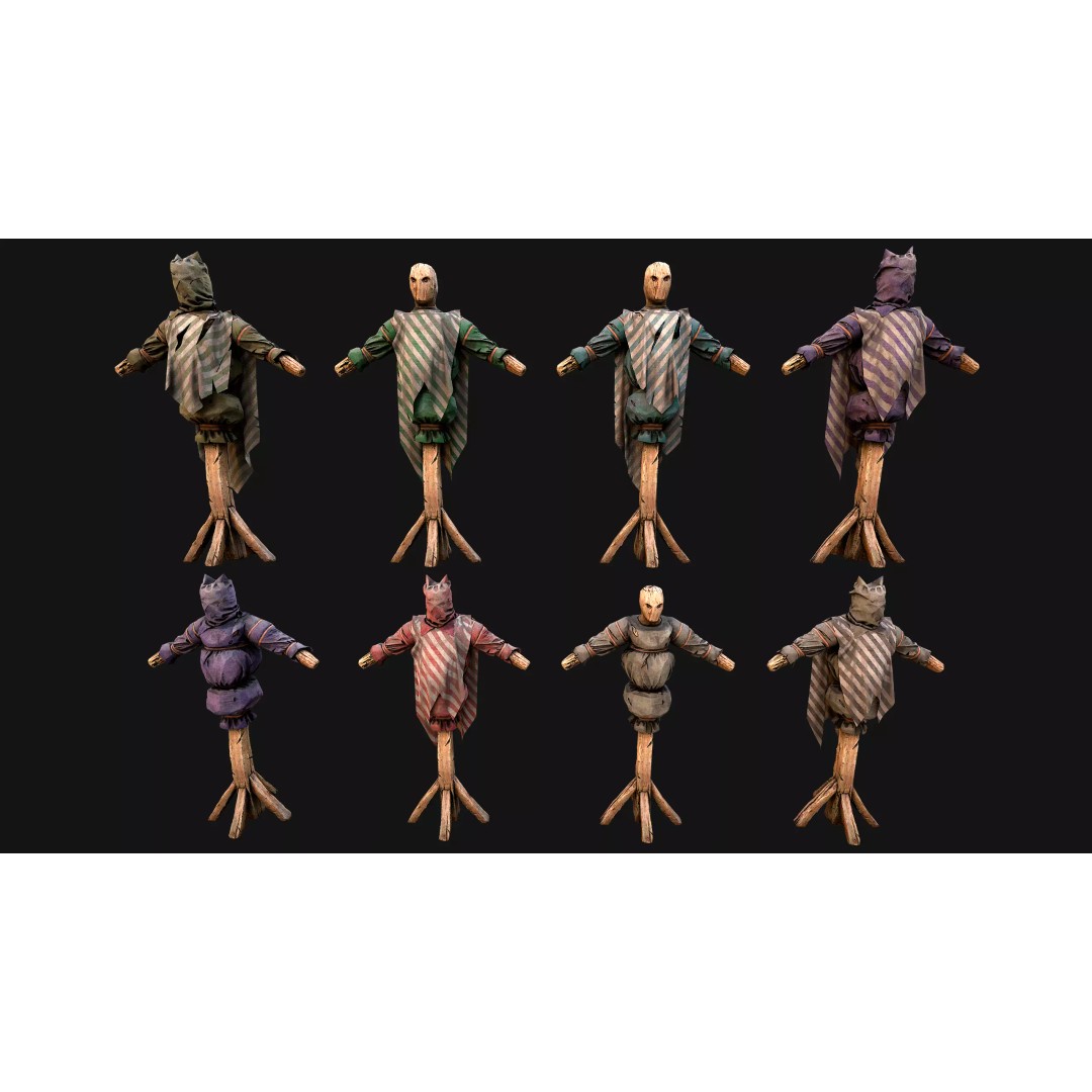 Medieval Wooden Fighting Dummy 3D Model – Low Poly Game Asset, FBX - View 11