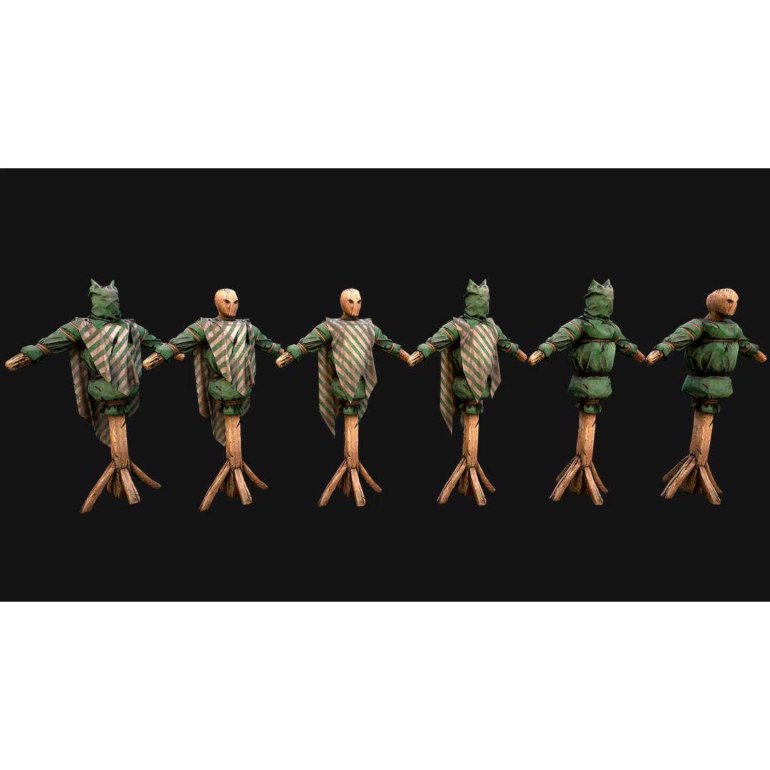 Medieval Wooden Fighting Dummy 3D Model – Low Poly Game Asset, FBX - View 14