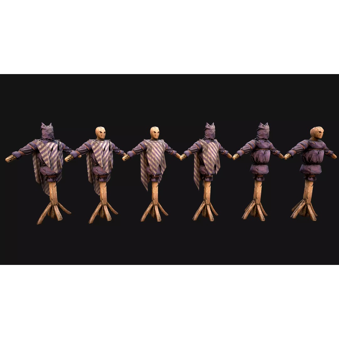 Medieval Wooden Fighting Dummy 3D Model – Low Poly Game Asset, FBX - View 16