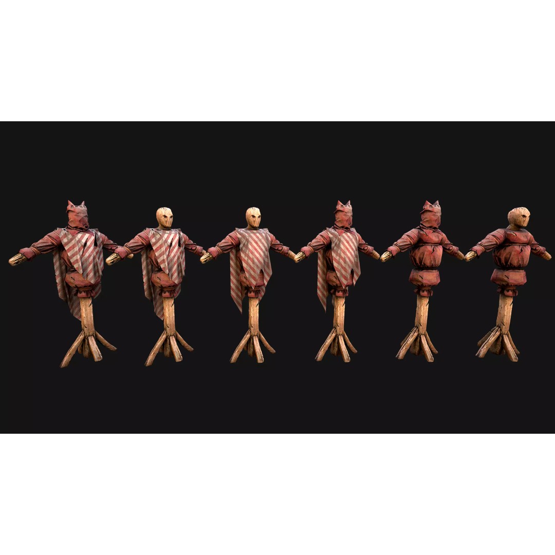 Medieval Wooden Fighting Dummy 3D Model – Low Poly Game Asset, FBX - View 17