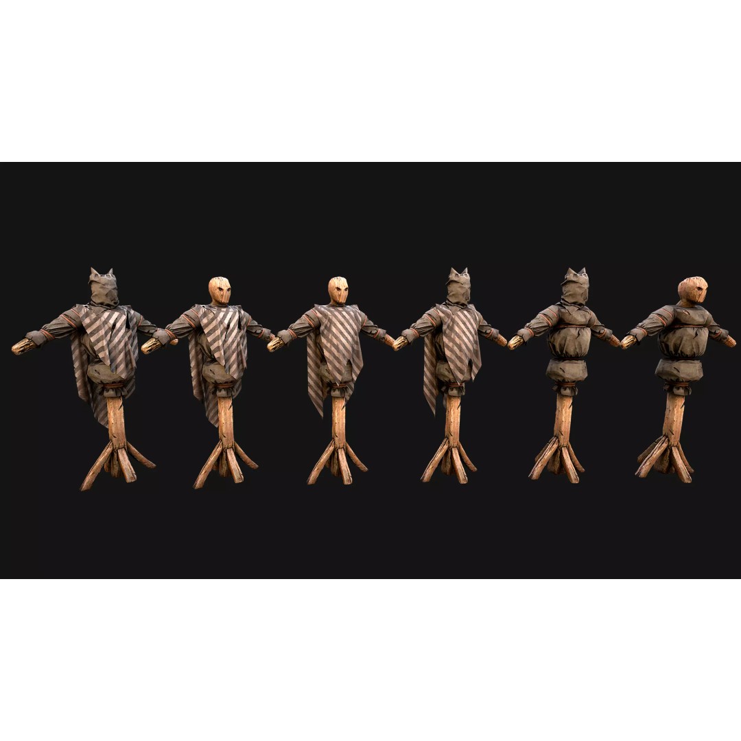 Medieval Wooden Fighting Dummy 3D Model – Low Poly Game Asset, FBX - View 18