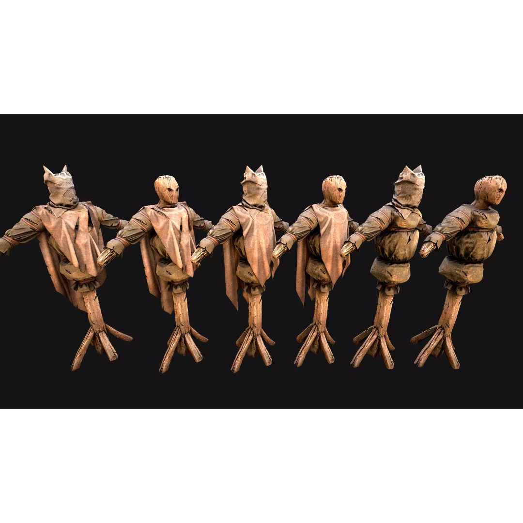 Medieval Wooden Fighting Dummy 3D Model – Low Poly Game Asset, FBX - View 21
