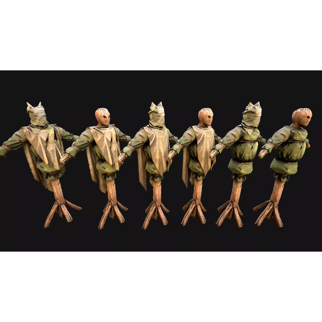 Medieval Wooden Fighting Dummy 3D Model – Low Poly Game Asset, FBX - View 22