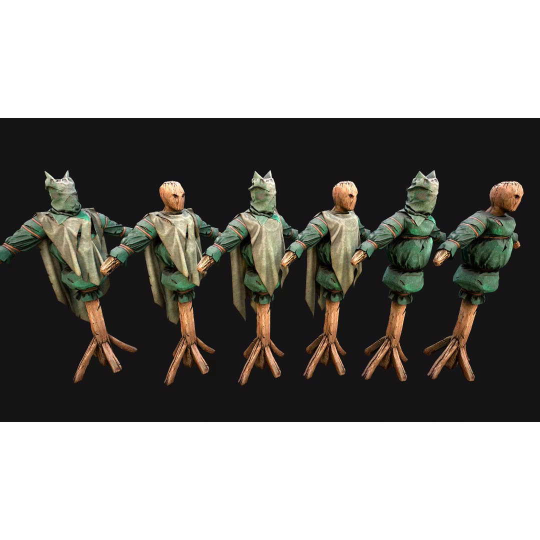 Medieval Wooden Fighting Dummy 3D Model – Low Poly Game Asset, FBX - View 23