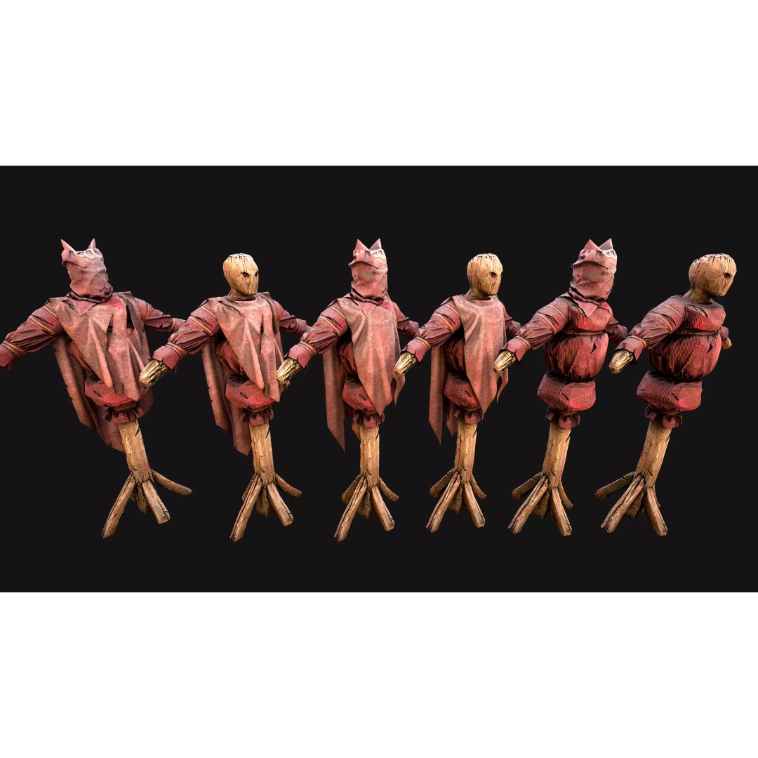 Medieval Wooden Fighting Dummy 3D Model – Low Poly Game Asset, FBX - View 25