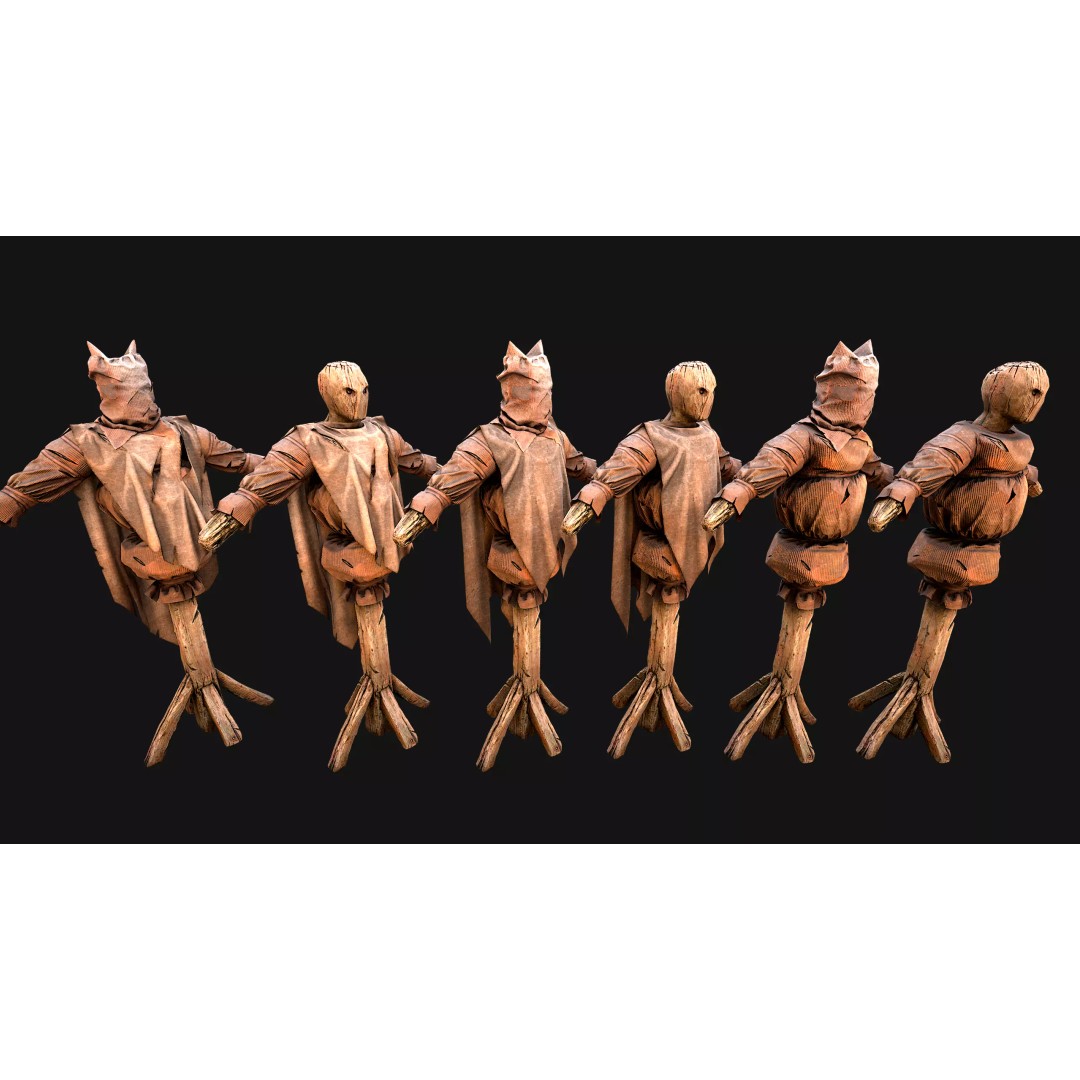 Medieval Wooden Fighting Dummy 3D Model – Low Poly Game Asset, FBX - View 26