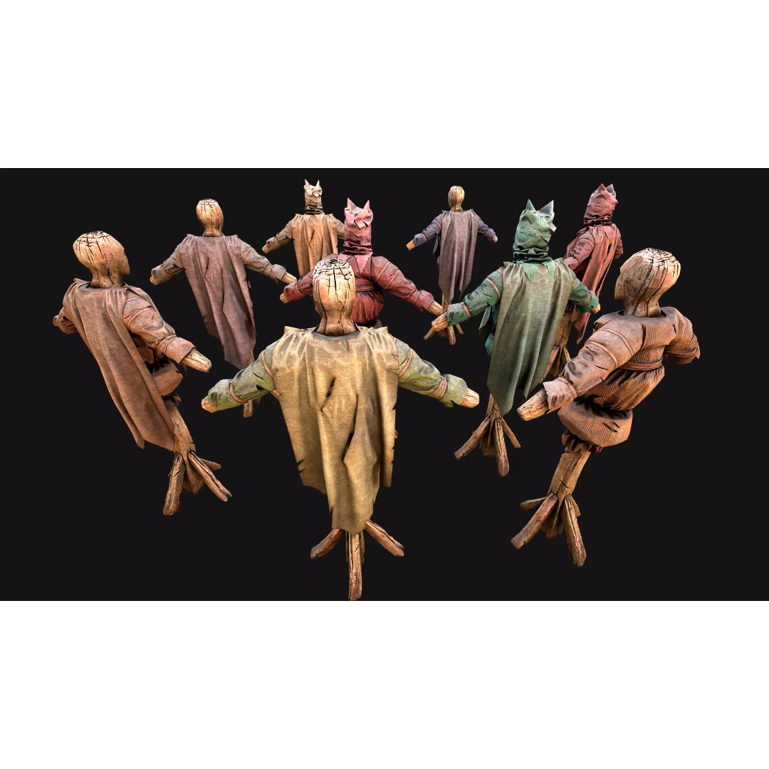 Medieval Wooden Fighting Dummy 3D Model – Low Poly Game Asset, FBX - View 31