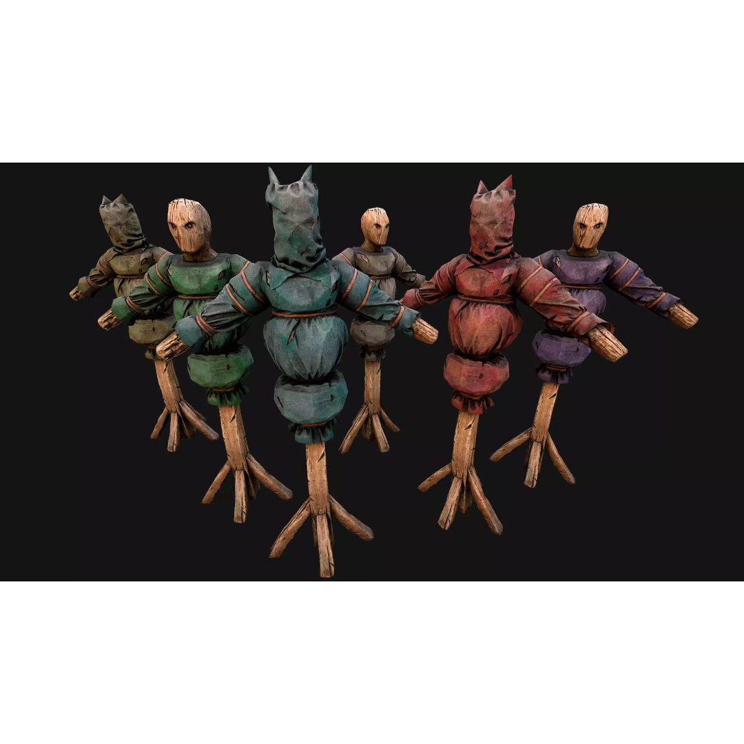 Medieval Wooden Fighting Dummy 3D Model – Low Poly Game Asset, FBX - View 32