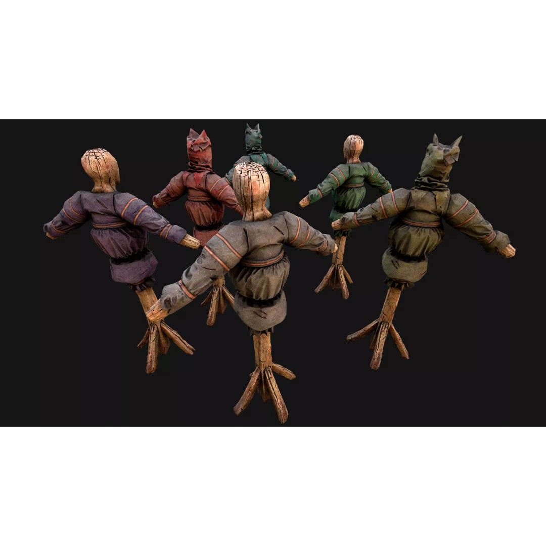 Medieval Wooden Fighting Dummy 3D Model – Low Poly Game Asset, FBX - View 35