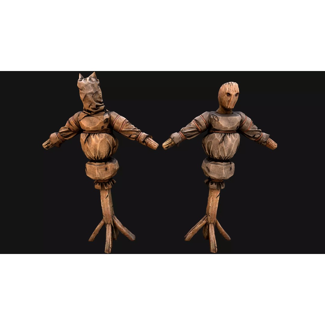 Medieval Wooden Fighting Dummy 3D Model – Low Poly Game Asset, FBX - View 37