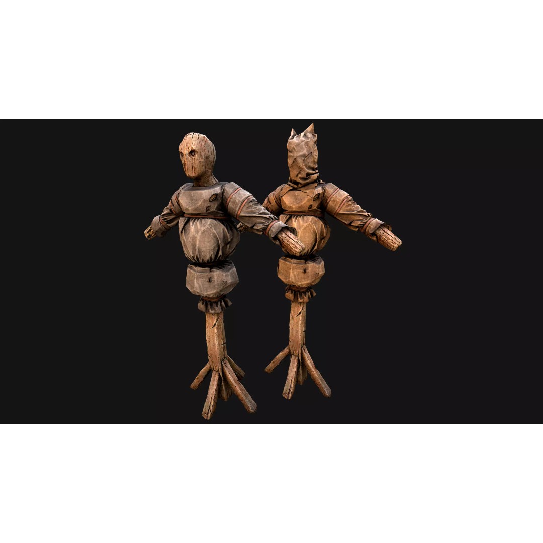 Medieval Wooden Fighting Dummy 3D Model – Low Poly Game Asset, FBX - View 38