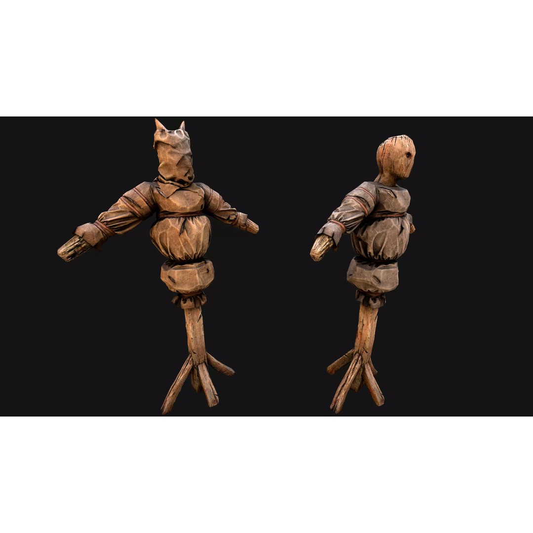 Medieval Wooden Fighting Dummy 3D Model – Low Poly Game Asset, FBX - View 39