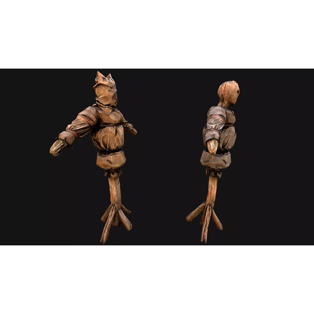 Medieval Wooden Fighting Dummy 3D Model – Low Poly Game Asset, FBX - View 40