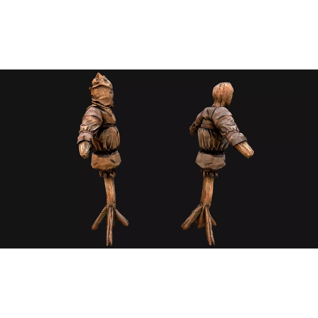 Medieval Wooden Fighting Dummy 3D Model – Low Poly Game Asset, FBX - View 41