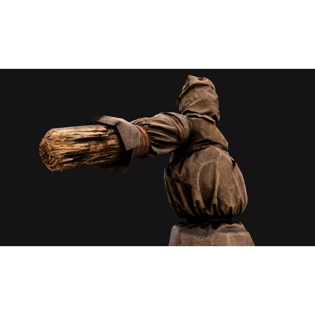 Medieval Wooden Fighting Dummy 3D Model – Low Poly Game Asset, FBX - View 42