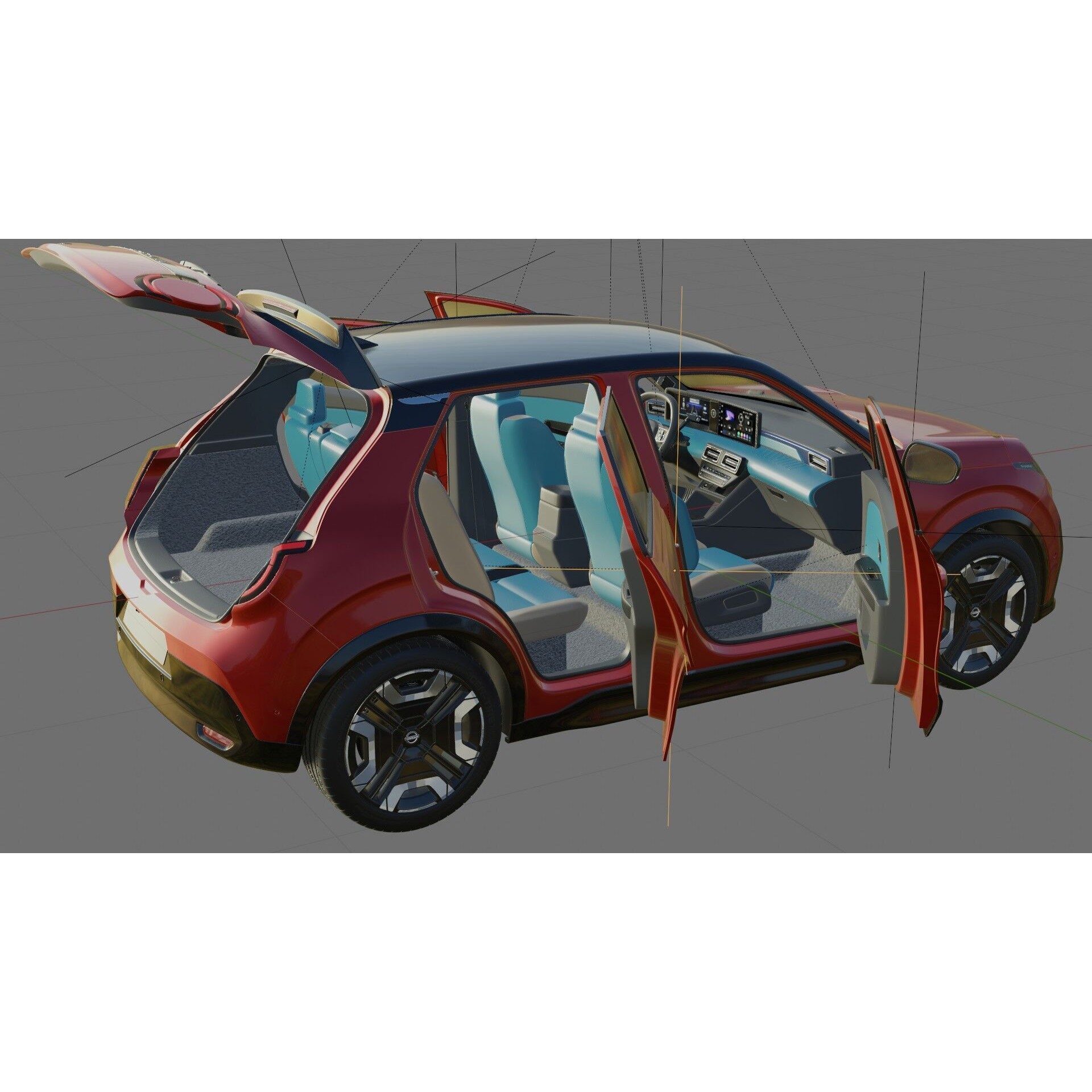 Nissan Micra EV 2026 - Game-Ready 3D Model - View 29